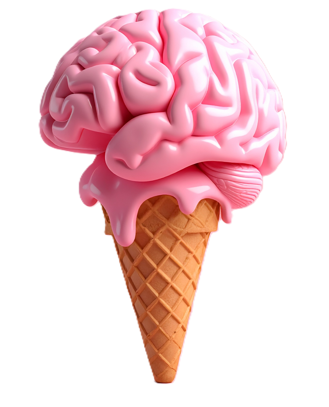 clay brain ice cream cone lick surreal 3d concept pastel (1)